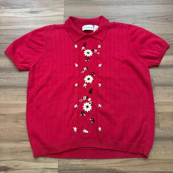 Vintage Women's Alfred Dunner Cable Knit Honey Bee Peter Pan Sweater Miss Honey - Picture 1 of 3